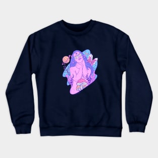 Beautiful cosmic girl with cool eyeglass Crewneck Sweatshirt